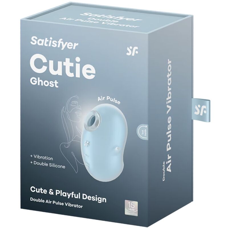 SATISFYER - CUTIE GHOST LAY-ON VIBRATOR LIGHT BLUE - NOCTURNA DESIRES
