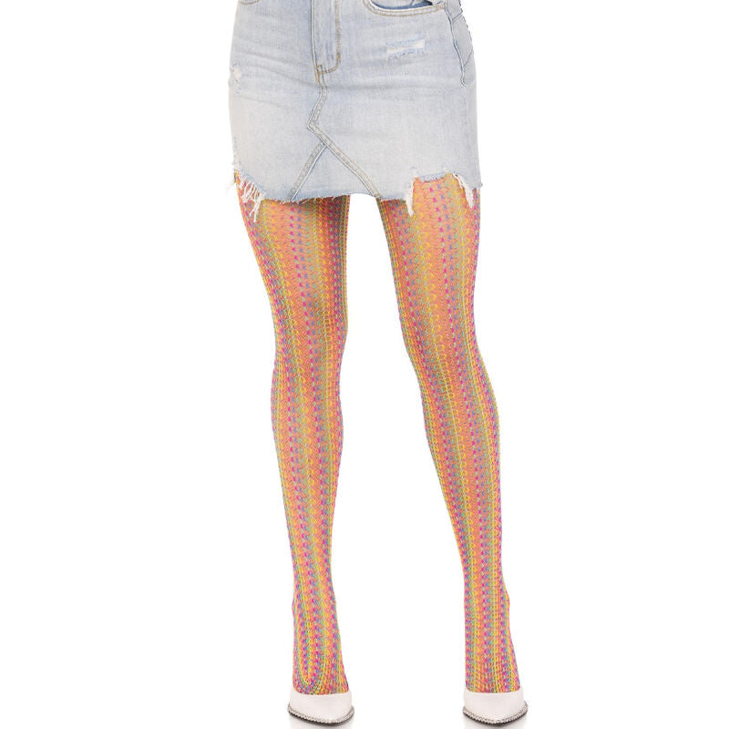 LEG AVENUE - MULTICOLOR CROCHET STOCKINGS - NOCTURNA DESIRES