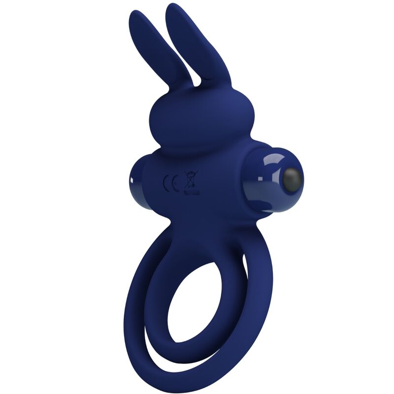 PRETTY LOVE - DAREY DOUBLE VIBRATING RING RABBIT BLUE - NOCTURNA DESIRES