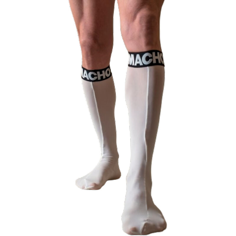 MACHO - THIN SOCKS ONE SIZE WHITE - NOCTURNA DESIRES