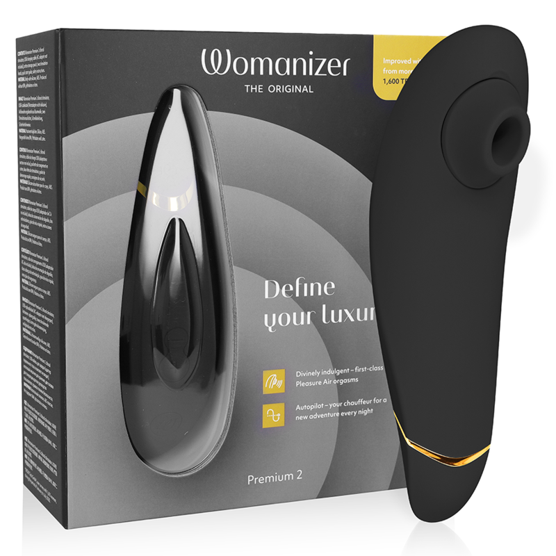 WOMANIZER - PREMIUM 2 CLITORAL STIMULATOR BLACK - NOCTURNA DESIRES