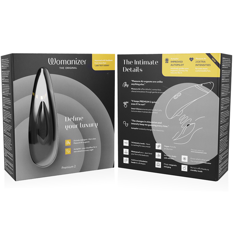 WOMANIZER - PREMIUM 2 CLITORAL STIMULATOR BLACK - NOCTURNA DESIRES