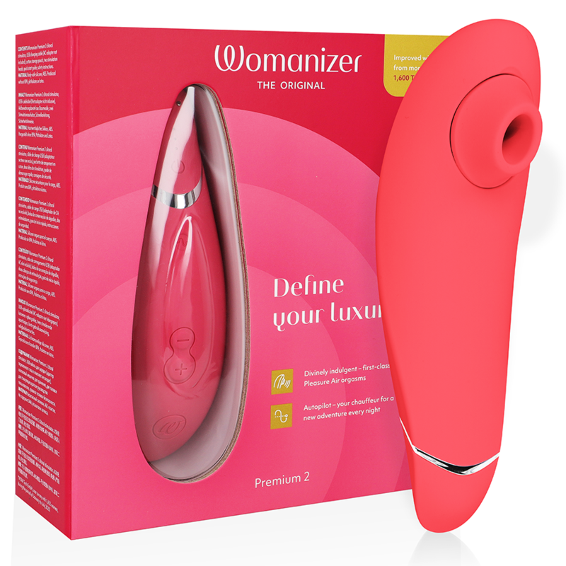WOMANIZER - PREMIUM 2 CLITORAL STIMULATOR RASPBERRY - NOCTURNA DESIRES