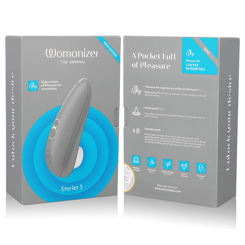 WOMANIZER - STARLET 3 CLITORAL STIMULATOR GRAY - NOCTURNA DESIRES