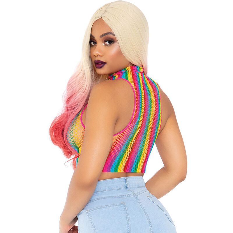 LEG AVENUE - MULTICOLOR NET TOP - NOCTURNA DESIRES