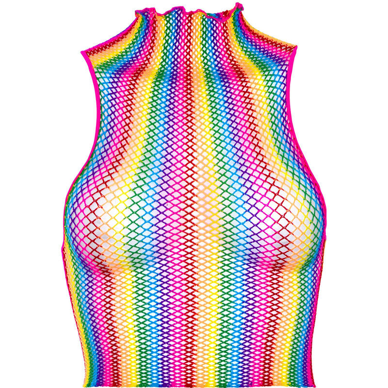 LEG AVENUE - MULTICOLOR NET TOP - NOCTURNA DESIRES