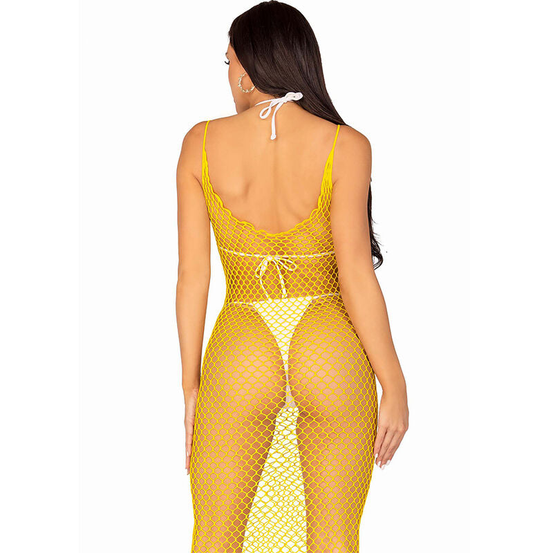 LEG AVENUE - LONG NET DRESS YELLOW ONE SIZE - NOCTURNA DESIRES