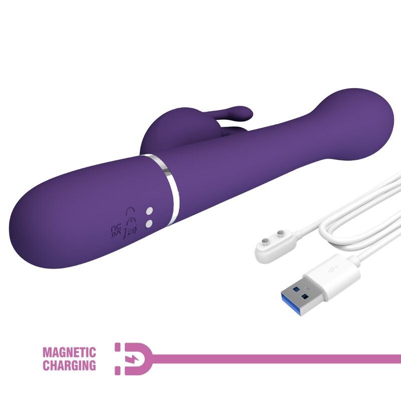PRETTY LOVE - DEJON RABBIT VIBRATOR 3 IN 1 MULTIFUNCTION PURPLE - NOCTURNA DESIRES