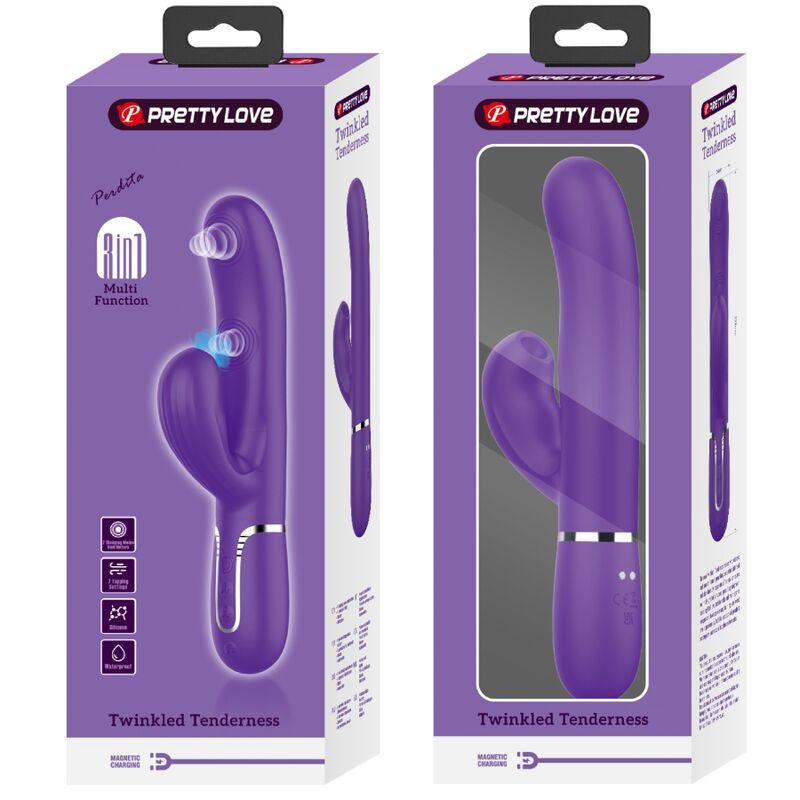 PRETTY LOVE - PERLITA G-SPOT VIBRATOR 3 IN 1 MULTIFUNCTION PURPLE - NOCTURNA DESIRES