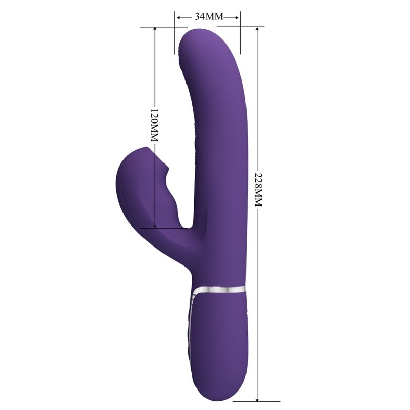PRETTY LOVE - PERLITA G-SPOT VIBRATOR 3 IN 1 MULTIFUNCTION PURPLE - NOCTURNA DESIRES