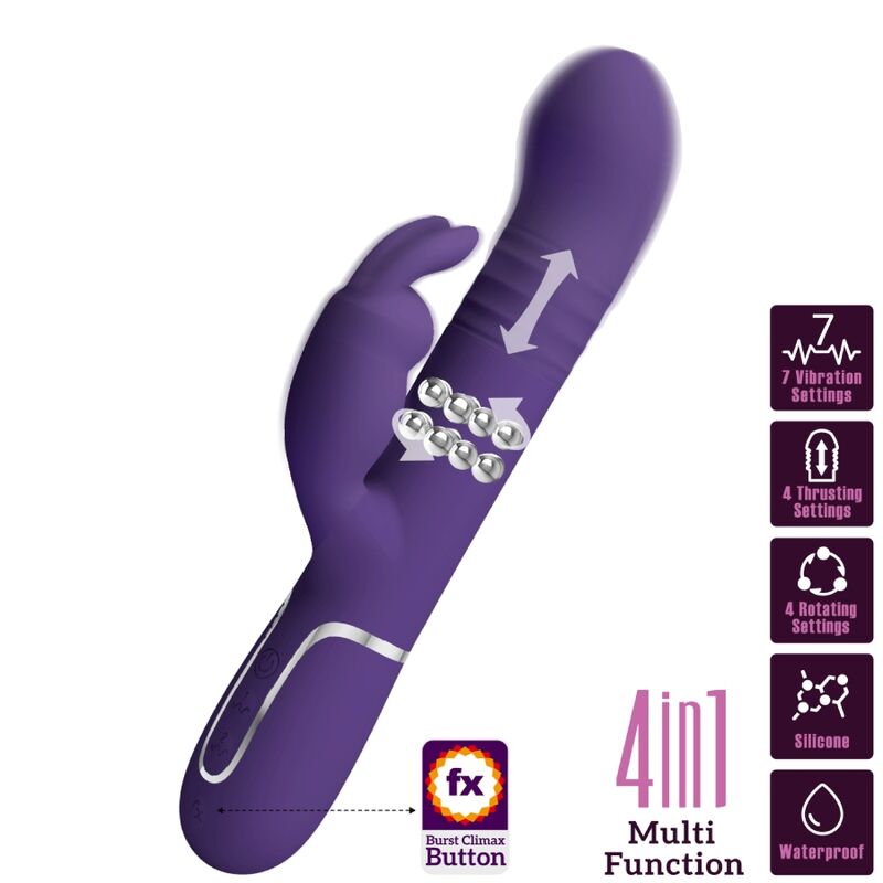 PRETTY LOVE - COALE RABBIT VIBRATOR 4 IN 1 PURPLE - NOCTURNA DESIRES