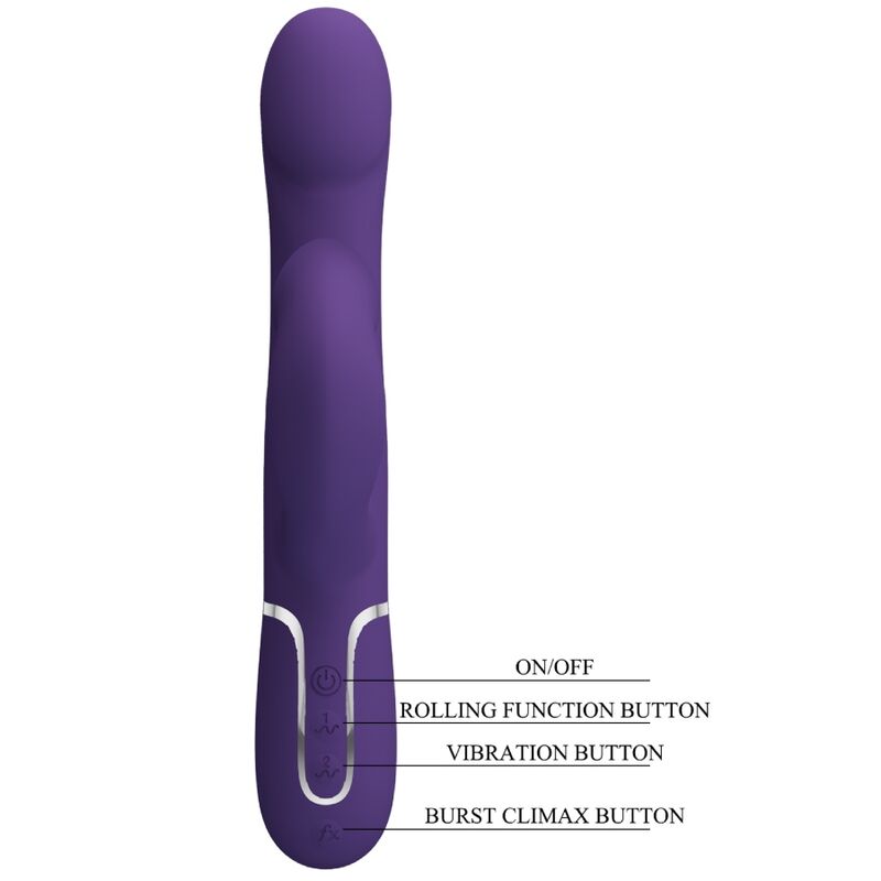 PRETTY LOVE - ZALIN RABBIT VIBRATOR PEARLS 4 IN 1 PURPLE - NOCTURNA DESIRES