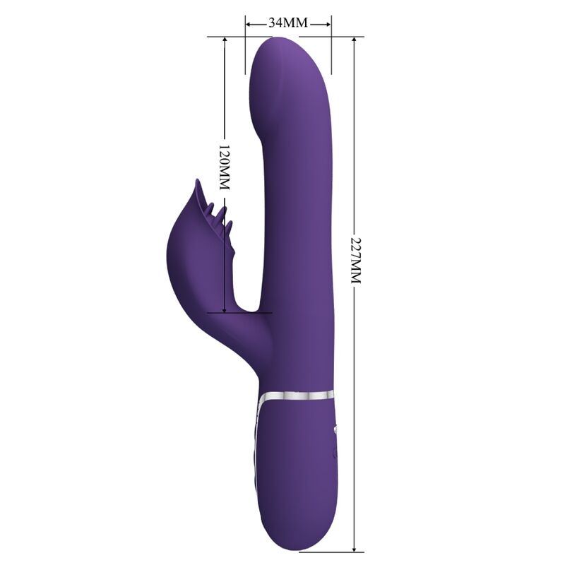 PRETTY LOVE - ZALIN RABBIT VIBRATOR PEARLS 4 IN 1 PURPLE - NOCTURNA DESIRES