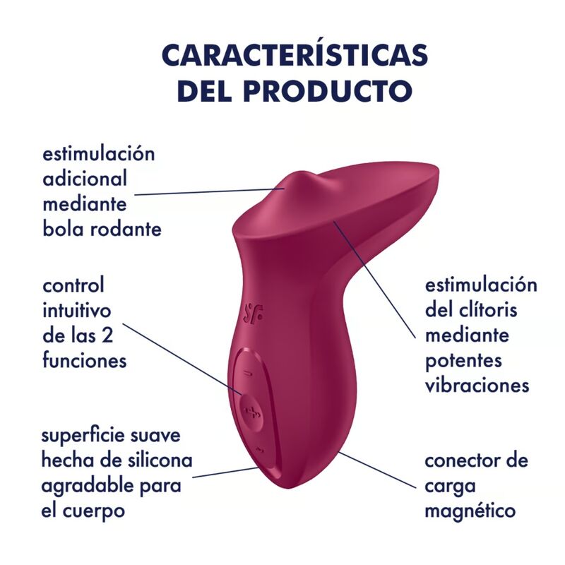 SATISFYER - EXCITERRR LAY-ON CLITORIS BERRY VIBRATOR - NOCTURNA DESIRES