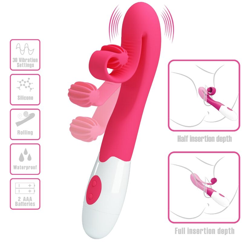 ROMANCE - PINK VIBRATOR AND STIMULATOR 30 SPEEDS - NOCTURNA DESIRES