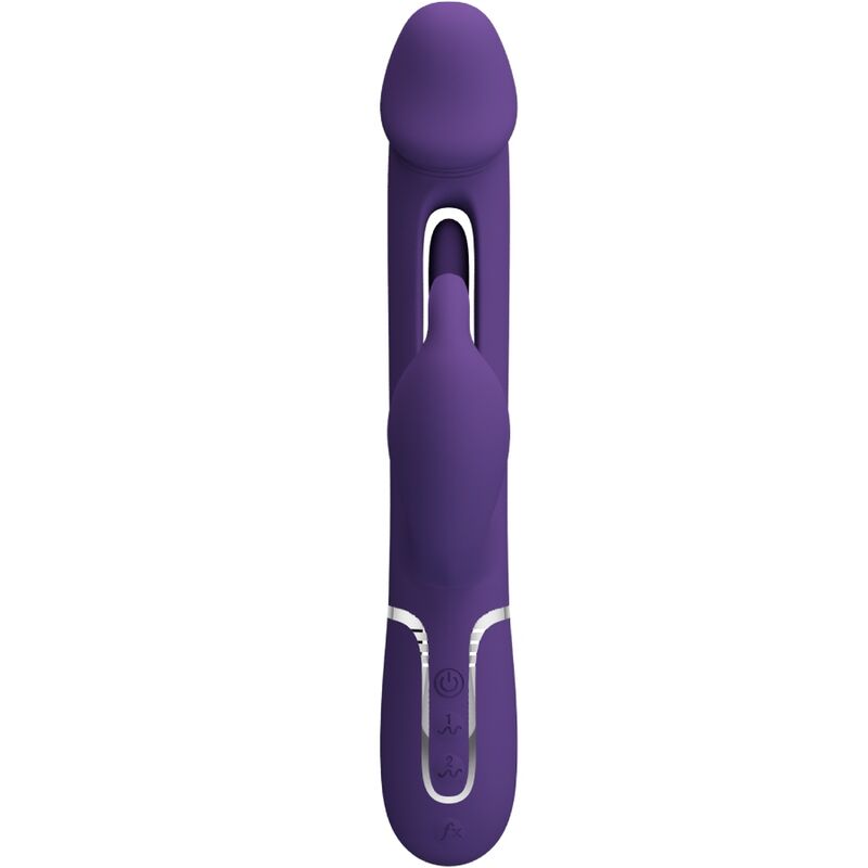PRETTY LOVE - KAMPAS RABBIT 3 IN 1 MULTIFUNCTION VIBRATOR WITH TONGUE VIOLET - NOCTURNA DESIRES