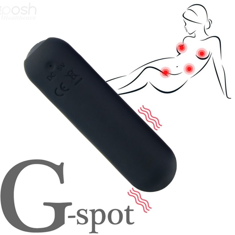 ARMONY - SPLASH HAHA VIBRATOR BULLET SILICONE 10 VIBRATIONS 75 X 19 CM BLACK - NOCTURNA DESIRES
