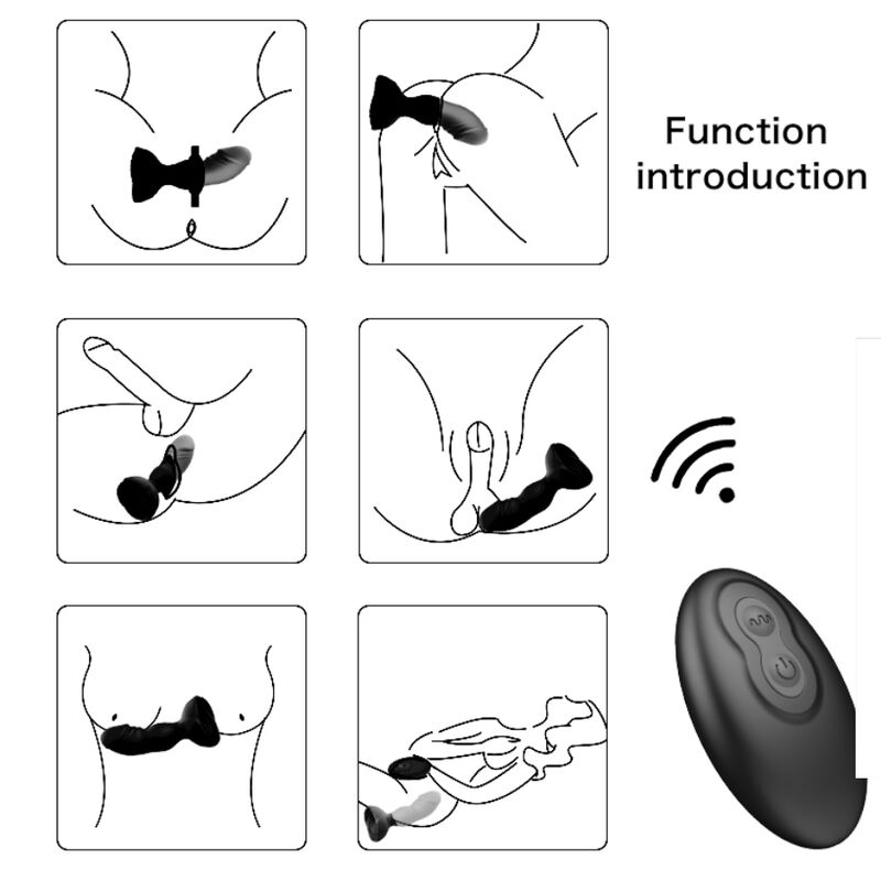 ARMONY - EXTREME A BLOOM ROSE VIBRATOR & ANAL PLUG REMOTE CONTROL BLACK - NOCTURNA DESIRES