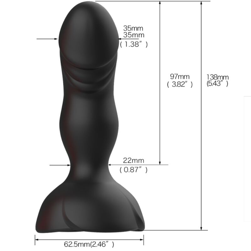 ARMONY - EXTREME A BLOOM ROSE VIBRATOR & ANAL PLUG REMOTE CONTROL BLACK - NOCTURNA DESIRES