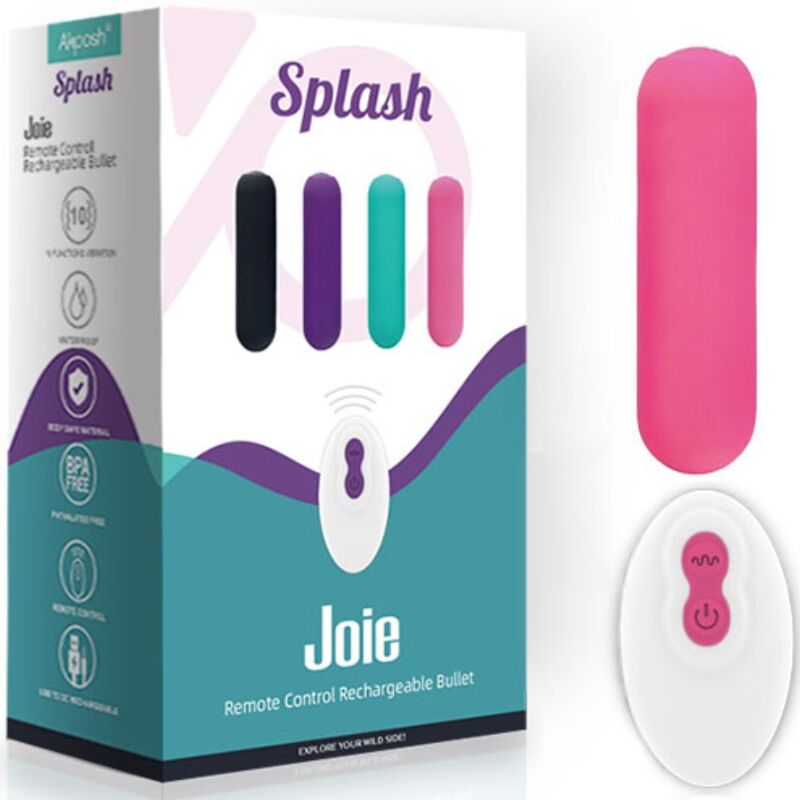 ARMONY - SPLASH JOIE VIBRATOR BULLET SILICONE REMOTE CONTROL 10 VIBRATIONS 75 X 19 CM PINK - NOCTURNA DESIRES