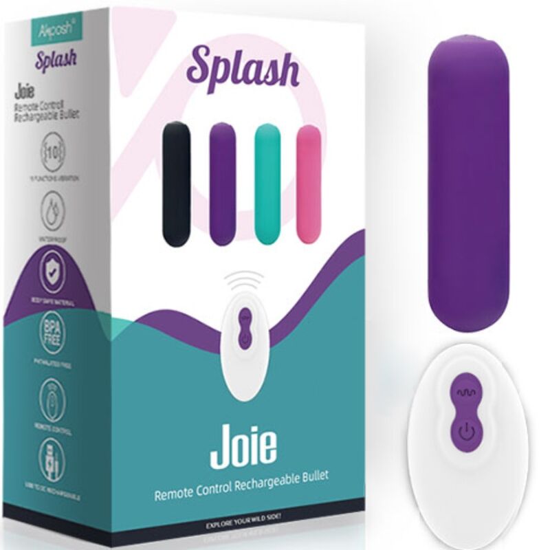 ARMONY - SPLASH JOIE VIBRATOR BULLET SILICONE REMOTE CONTROL 10 VIBRATIONS 75 X 19 CM PURPLE - NOCTURNA DESIRES