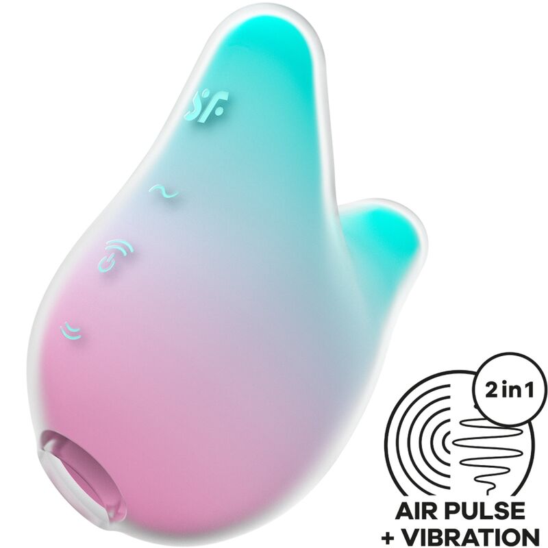 SATISFYER - MERMAID VIBES STIMULATOR & VIBRATOR MINT AND PINK - NOCTURNA DESIRES