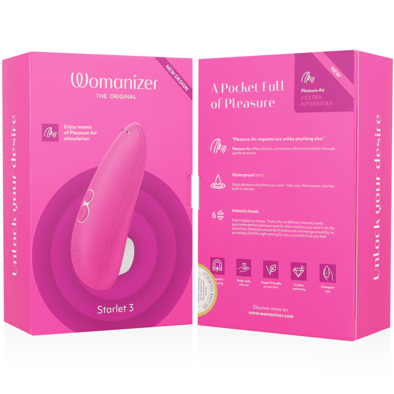 WOMANIZER - STARLET 3 CLITORAL STIMULATOR PINK - NOCTURNA DESIRES