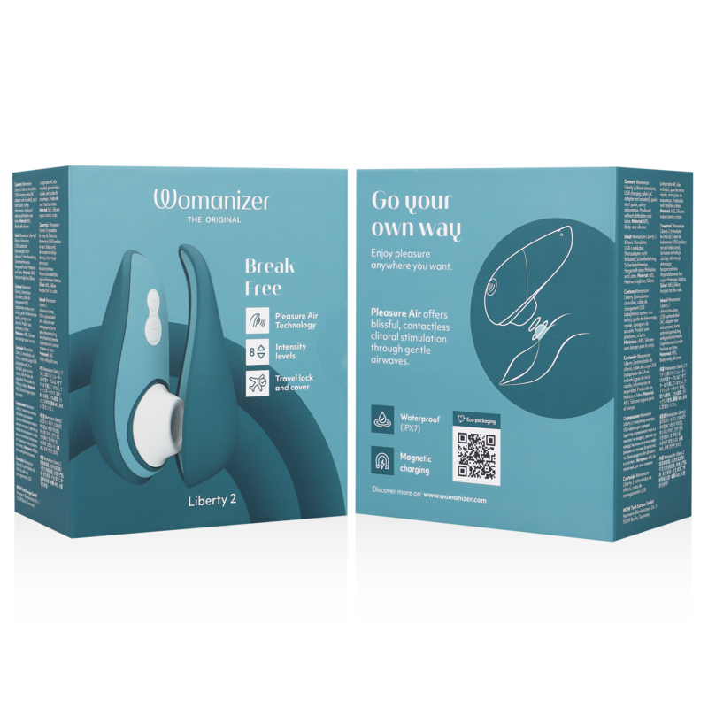 WOMANIZER - LIBERTY 2 CLITORIS STIMULATOR & SUCTION BLUE - NOCTURNA DESIRES