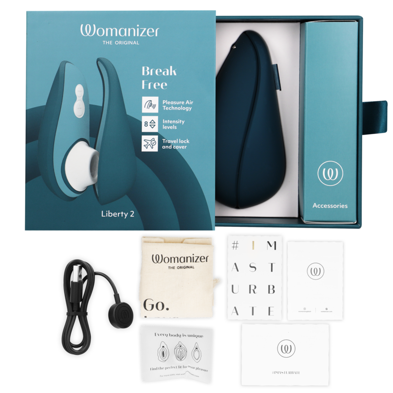 WOMANIZER - LIBERTY 2 CLITORIS STIMULATOR & SUCTION BLUE - NOCTURNA DESIRES