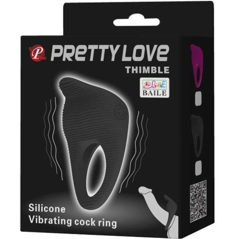 PRETTY LOVE - THIMBLE VIBRATOR RING BLACK PRETTY LOVE MALE NOCTURNA DESIRES