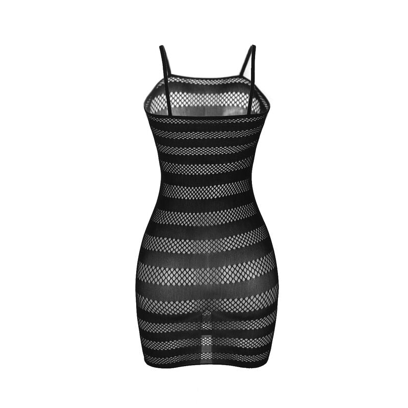 SUBBLIME - 951733 FISHNET DRESS WITH BLACK STRIPES ONE SIZE - NOCTURNA DESIRES