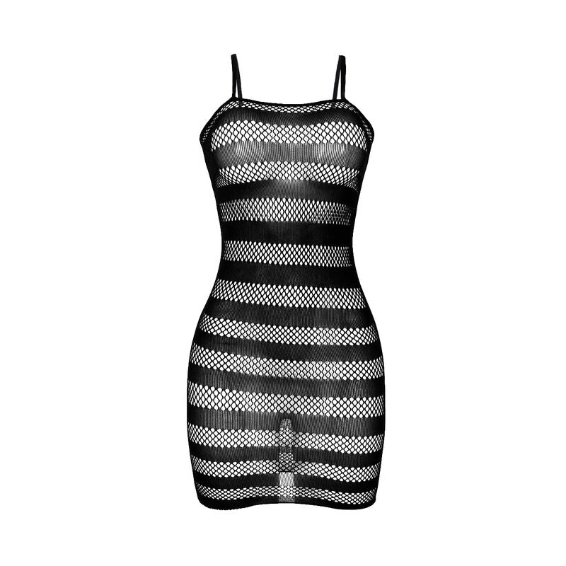 SUBBLIME - 951733 FISHNET DRESS WITH BLACK STRIPES ONE SIZE - NOCTURNA DESIRES