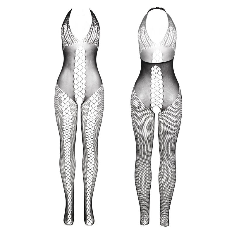 SUBBLIME - 951832 BODYSTOCKING WITH OPEN BACK AND CROSS DETAILS BLACK ONE SIZE - NOCTURNA DESIRES