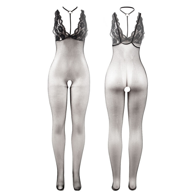 SUBBLIME - 951993 BLACK TRANSPARENT FISHNET CROTCHLESS BODYSTOCKING ONE SIZE - NOCTURNA DESIRES