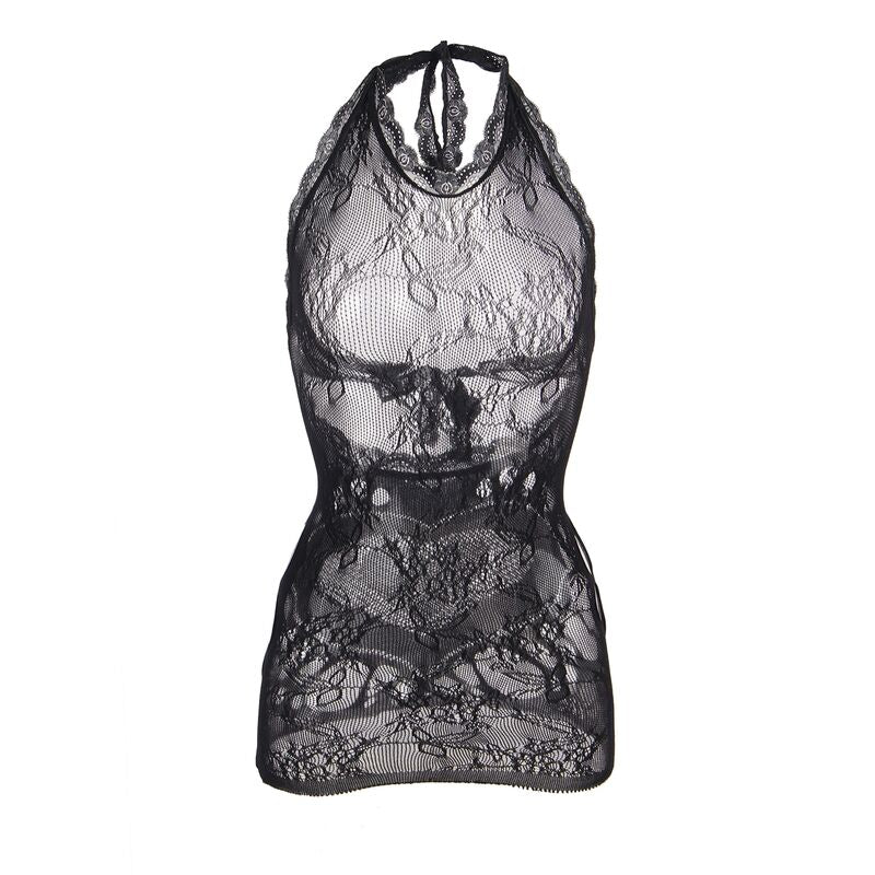 SUBBLIME - 952075 SHORT FISHNET DRESS WITH BACK BACK AND HEART DETAIL BLACK ONE SIZE - NOCTURNA DESIRES