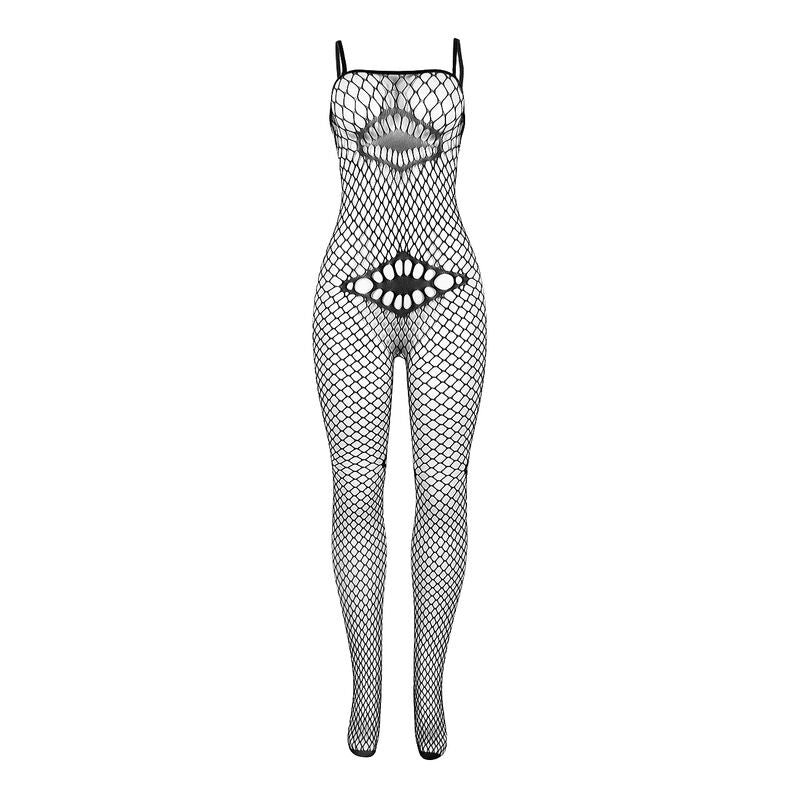 SUBBLIME - 952112 FISHNET BODYSTOCKING WITH DETAILS ON THE CHEST AND BELLY BLACK ONE SIZE - NOCTURNA DESIRES