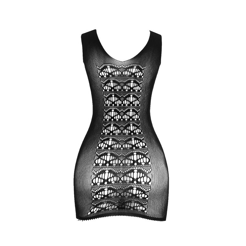 SUBBLIME - 952167 SHORT ELASTIC FISHNET DRESS BLACK ONE SIZE - NOCTURNA DESIRES