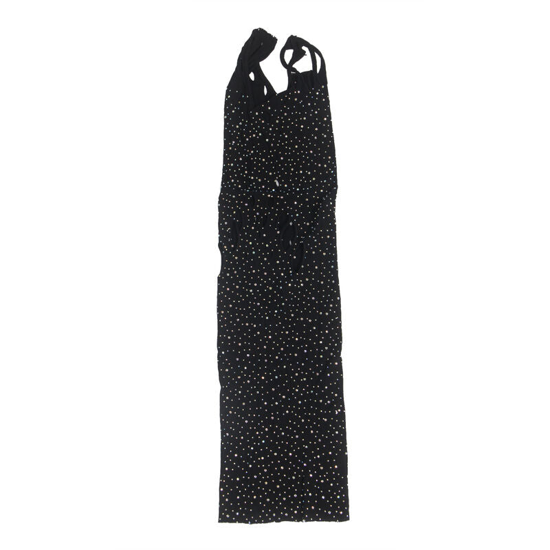 SUBBLIME - 952198 FISHNET DRESS WITH BRILLIANT DIAMONDS BLACK ONE SIZE - NOCTURNA DESIRES