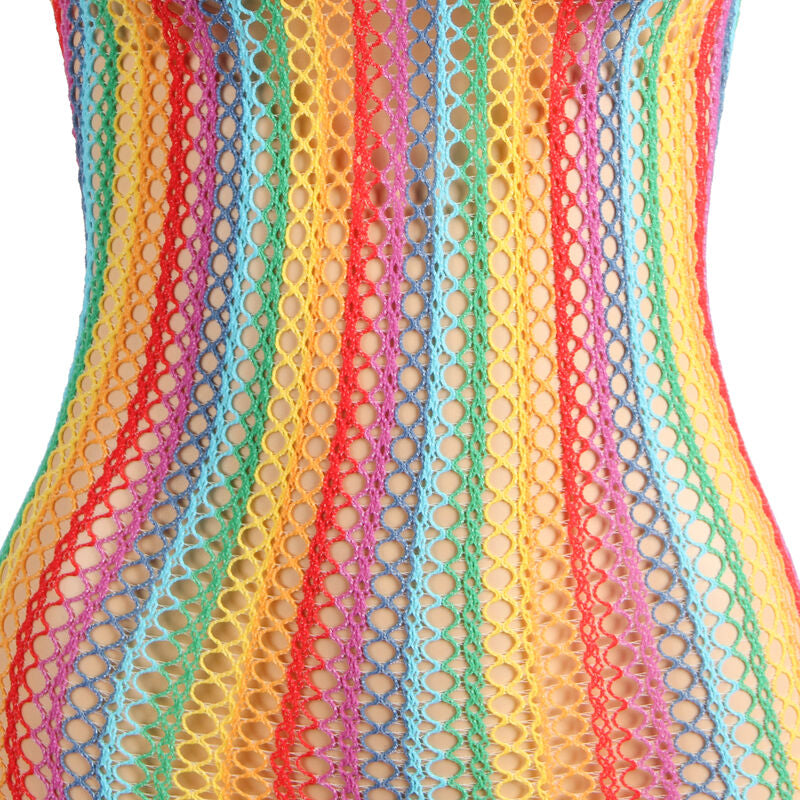 SUBBLIME - 952341 RAINBOW FISHNET DRESS ONE SIZE - NOCTURNA DESIRES