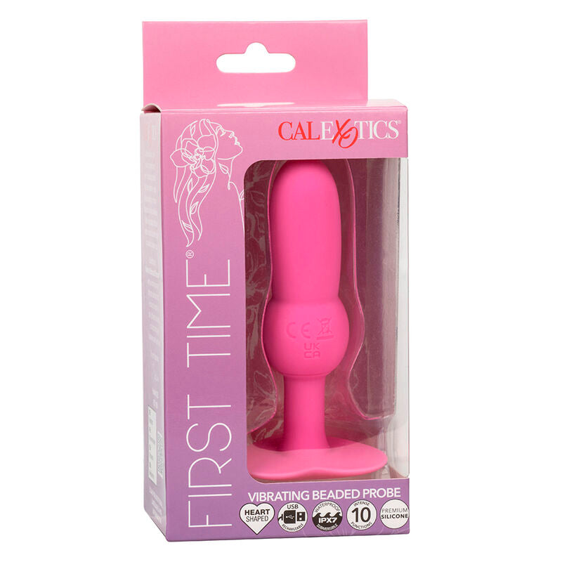 CALEXOTICS - FIRST TIME ANAL PLUG BEADED PROBE 10 VIBRATIONS PINK - NOCTURNA DESIRES