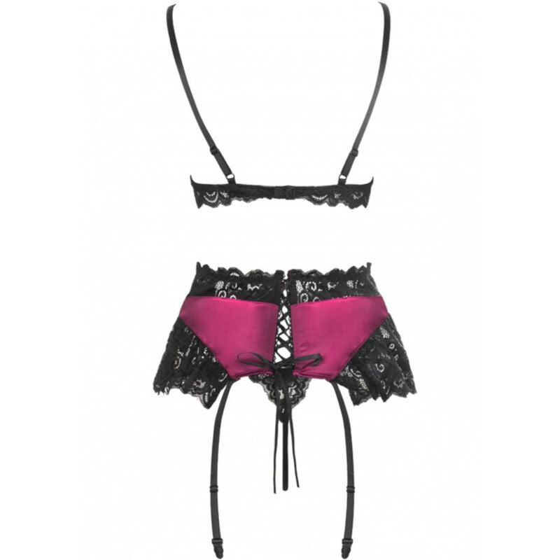 LIVCO CORSETTI FASHION - NAHIR LC 20214 BRA + PANTY + GARTER BELT L/XL - NOCTURNA DESIRES