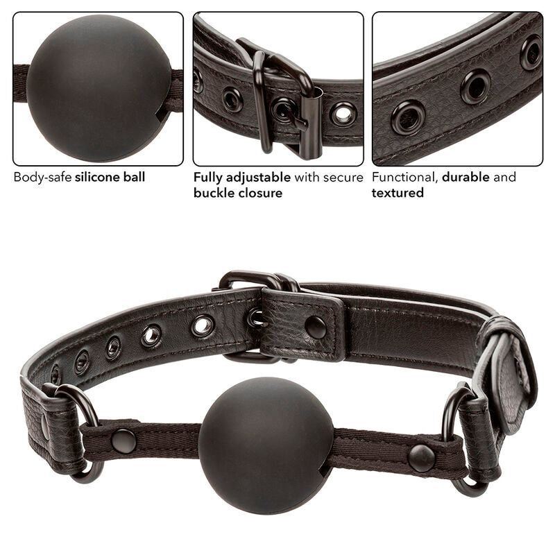 CALEXOTICS - NOCTURNAL BALL GAG SILICONE BLACK - NOCTURNA DESIRES