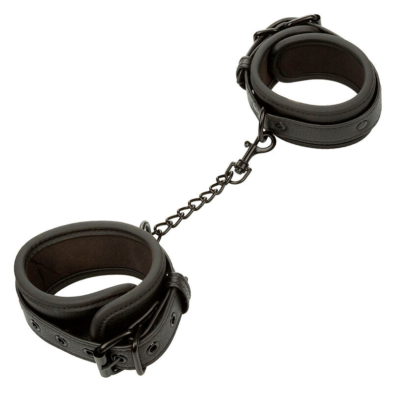 CALEXOTICS - NOCTURNAL ANKLE CUFFS LEATHER ADJUSTABLE BLACK - NOCTURNA DESIRES