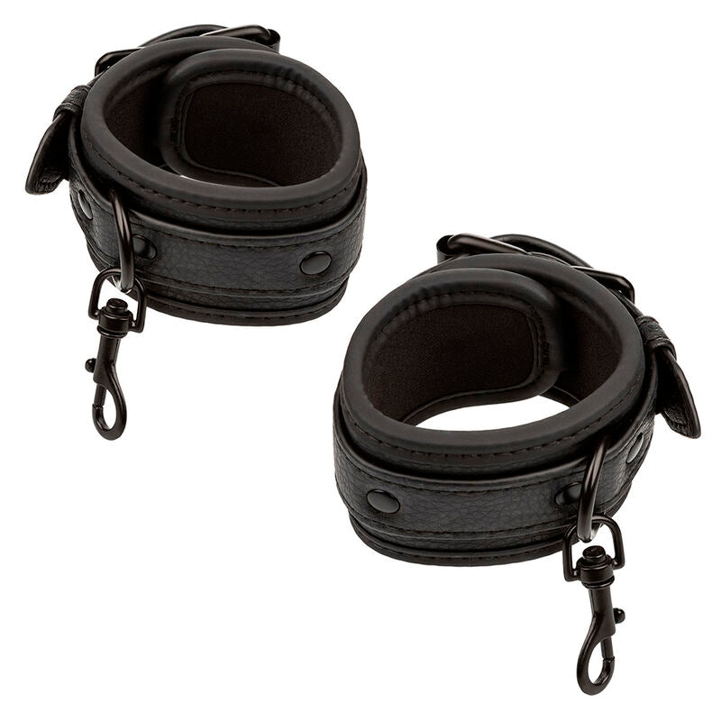 CALEXOTICS - NOCTURNAL BED RESTRAINTS LEATHER ADJUSTABLE BLACK - NOCTURNA DESIRES