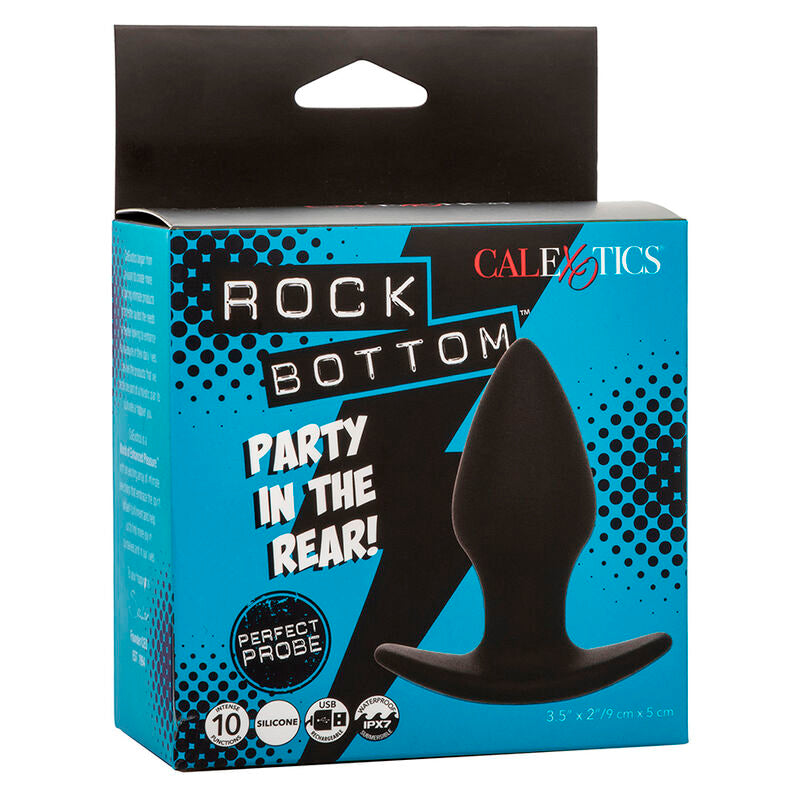 CALEXOTICS - ROCK BOTTOM PERFECT ANAL PLUG 10 VIBRATIONS SILICONE BLACK - NOCTURNA DESIRES