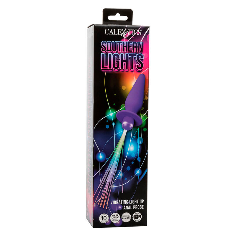 CALEXOTICS - SOUTHERN LIGHTS LIGHT UP ANAL PLUG 10 VIBRATIONS SILICONE PURPLE - NOCTURNA DESIRES