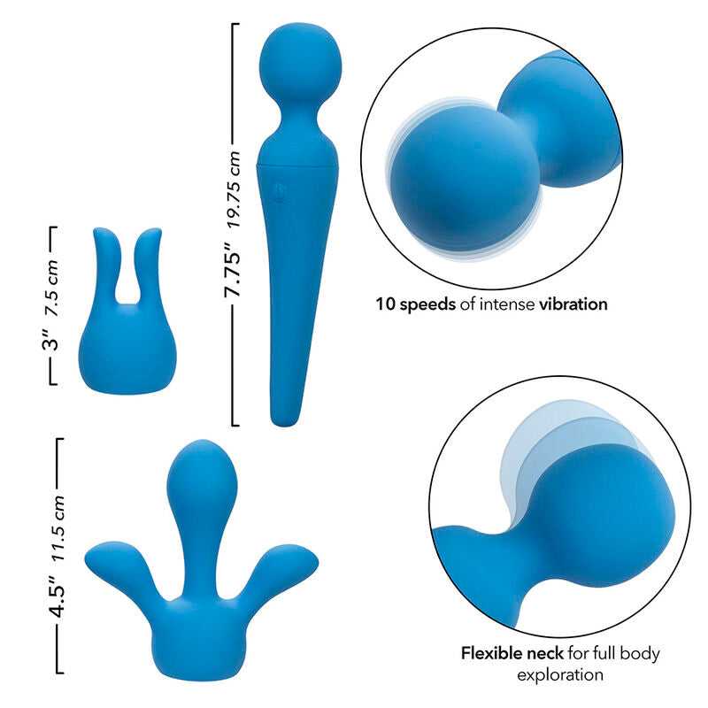 CALEXOTICS - COUTURE KIT VIBRATOR WAND 10 VIBRATIONS BLUE - NOCTURNA DESIRES