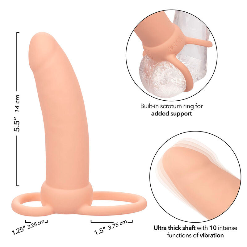 CALEXOTICS - MAXX THICK DUAL PENETRATOR 10 VIBRATIONS FLESH - NOCTURNA DESIRES