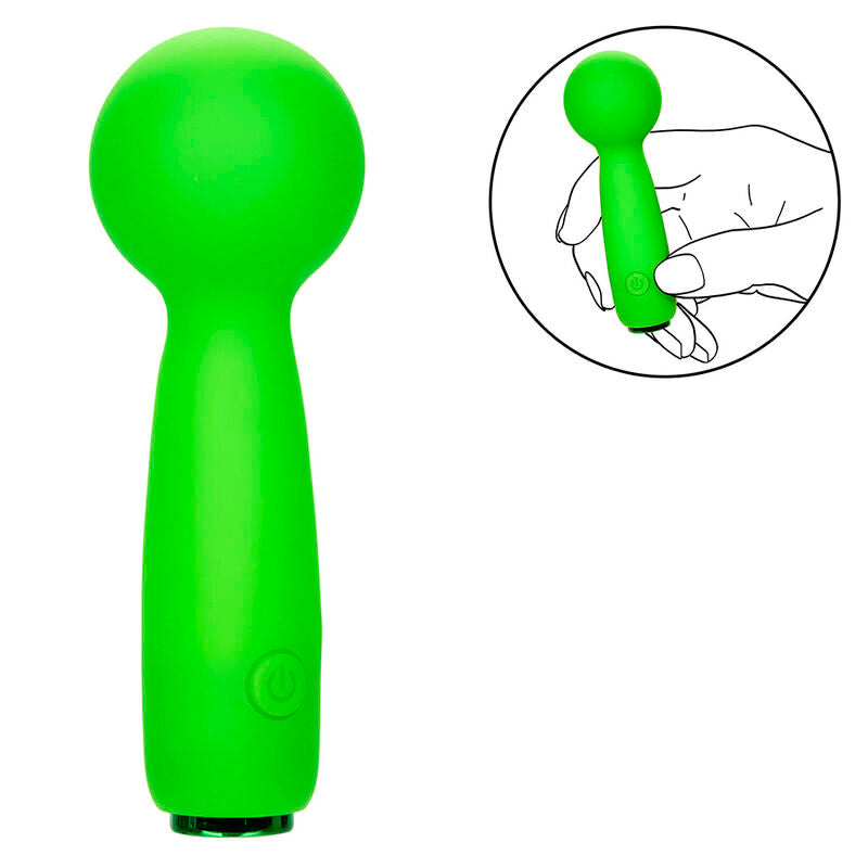 CALEXOTICS - NEON VIBES THE BUBBLY VIBE MINI MASSAGER 10 VIBRATIONS GREEN - NOCTURNA DESIRES