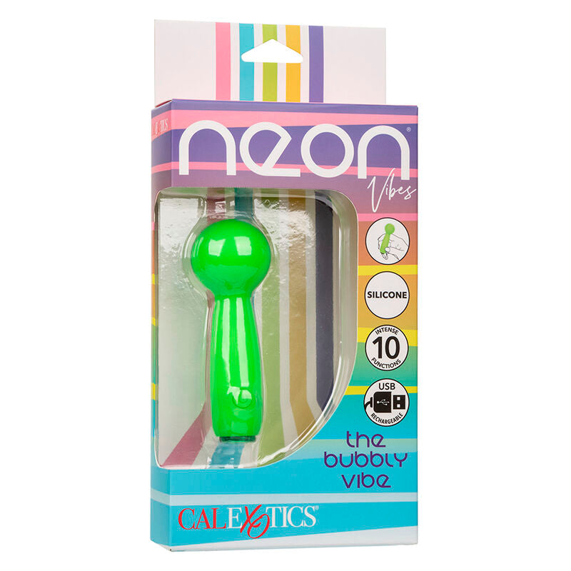 CALEXOTICS - NEON VIBES THE BUBBLY VIBE MINI MASSAGER 10 VIBRATIONS GREEN - NOCTURNA DESIRES